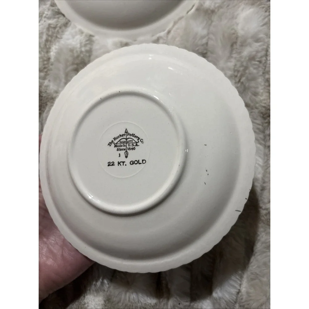 Harker Pottery Co. Wild Rose 22KT. Gold trim Saucer 6 1/4